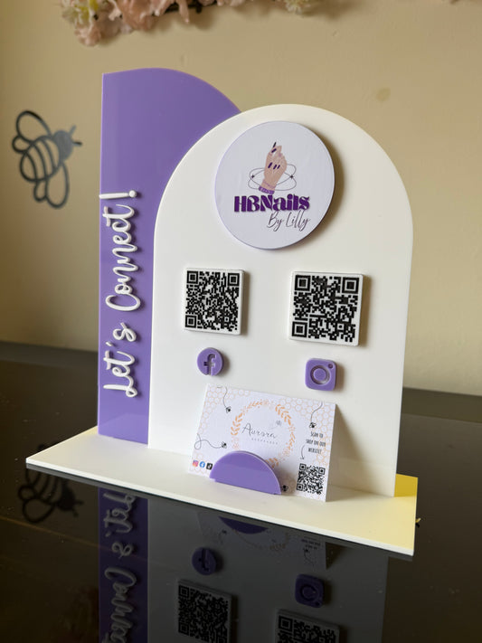 Business Sign QR with business card holder