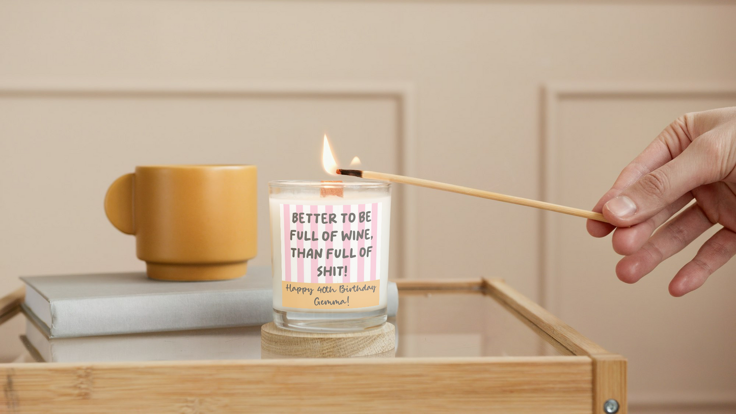 Full of wine candle